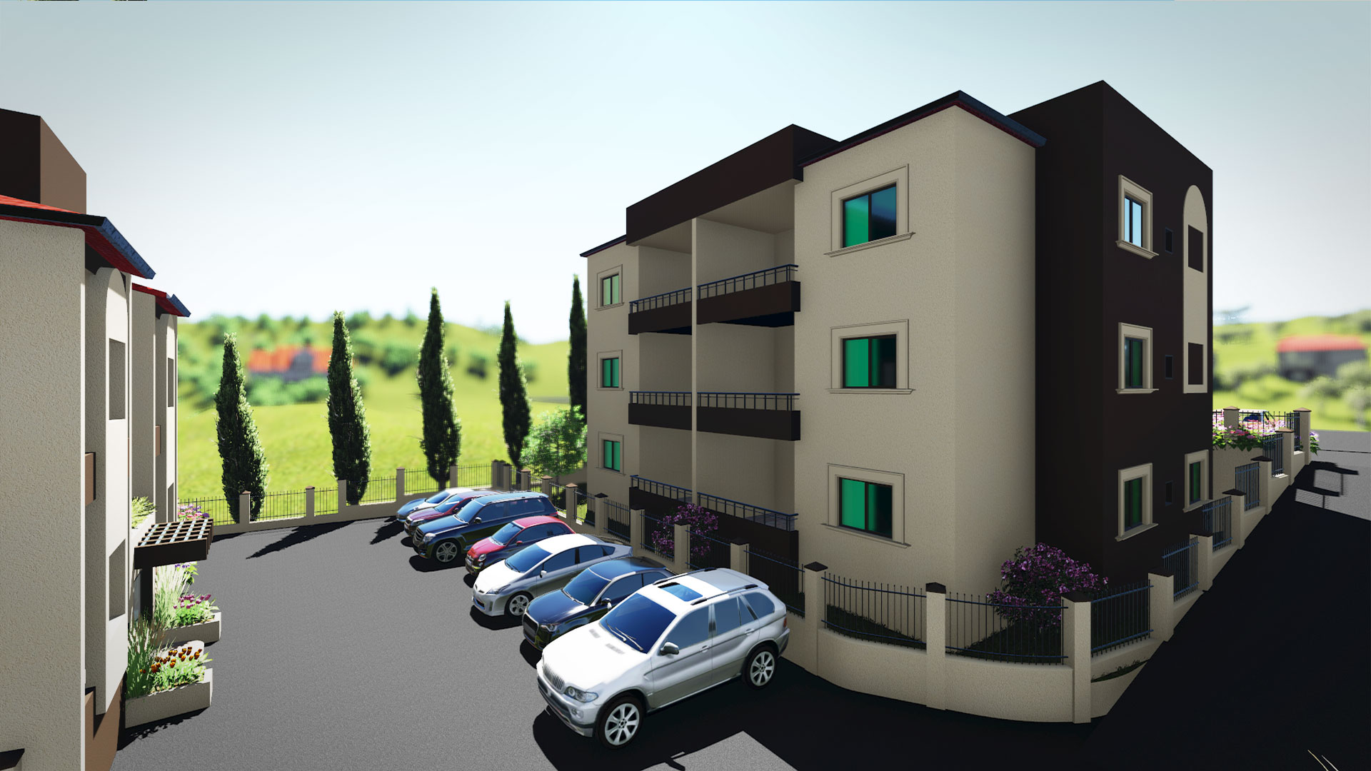 Architecture & engineering design & rendering for Touairi Residential building 171.